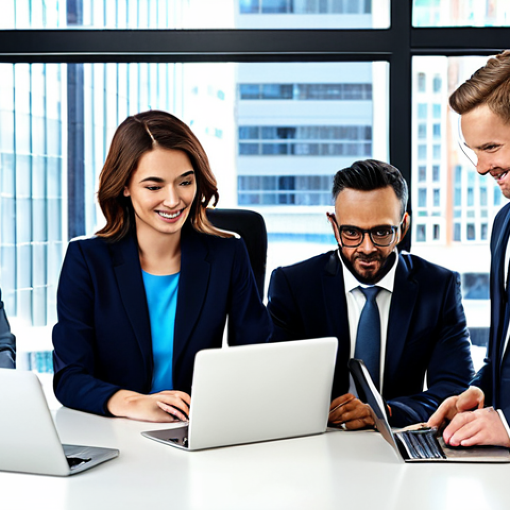 생성적 대화법과 디지털 커뮤니케이션 - Modern Business Communication**

"A diverse team of professionals collaborating in a bright, modern ...