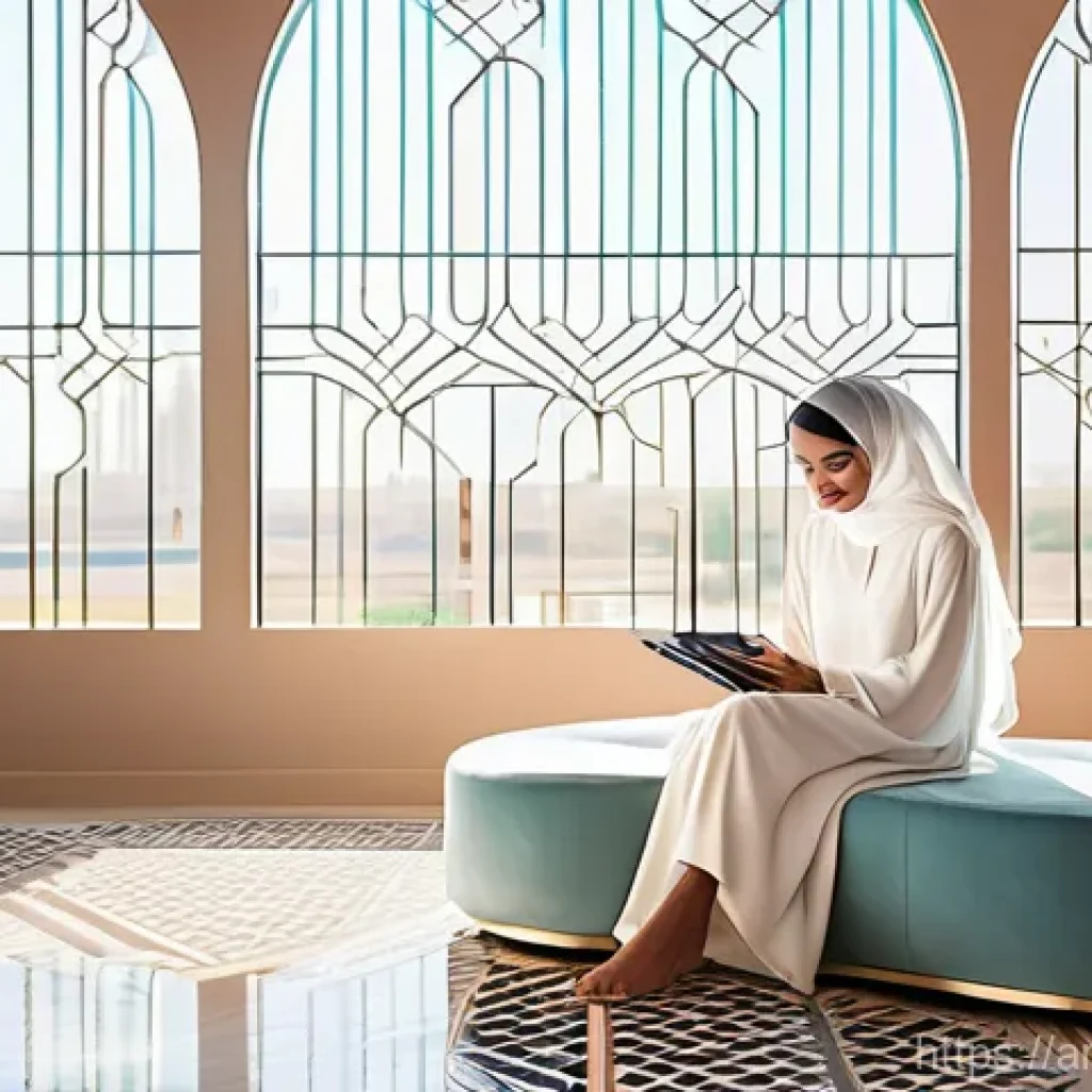 생성적 대화법의 정량적 평가 방법 - **Prompt:** A young, elegantly dressed Emirati woman, wearing a contemporary abaya with delicate emb...