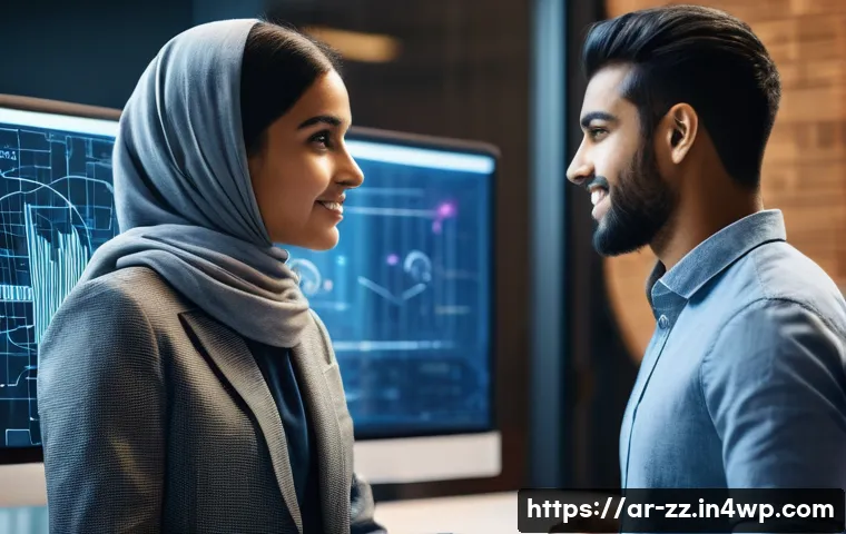 생성적 대화법의 효과를 높이는 질문 기술 - A diverse group of tech-savvy young adults, both male and female, in a modern, sunlit office located...