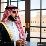 생성적 대화법에서의 경청 기술 - A modern Middle Eastern office setting with two professional Arab colleagues engaged in a focused co...